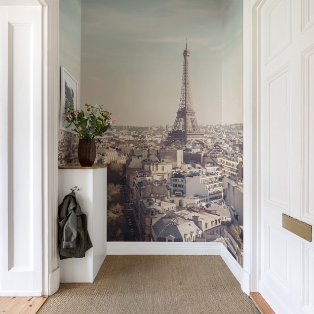 Tapet cu panorama Parisului, Turnul Eiffel, vedere panoramică, decor modern, tapet de perete