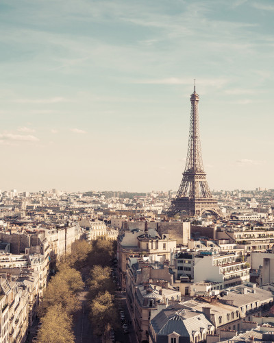 Tapet cu panorama Parisului, Turnul Eiffel, vedere panoramică, decor modern, tapet de perete