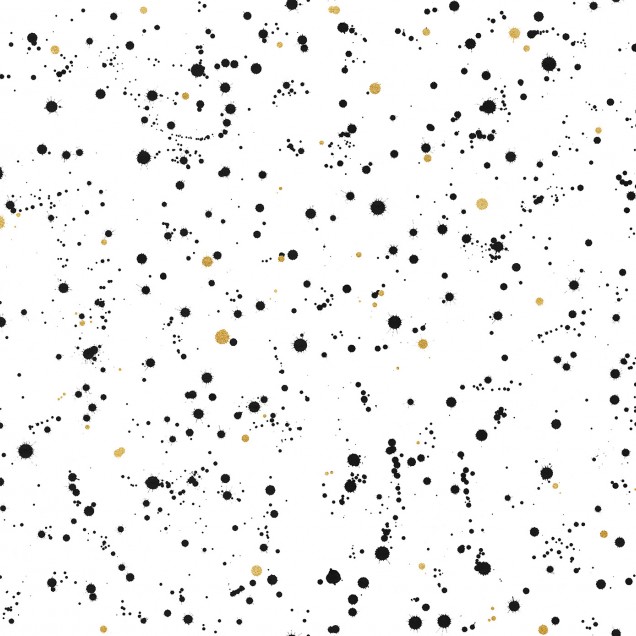 Wallpaper cu picături de cerneală negre și aurii