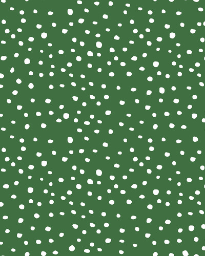Tapet Rebel Dot, Basil cu model de puncte albe pe un fundal verde închis