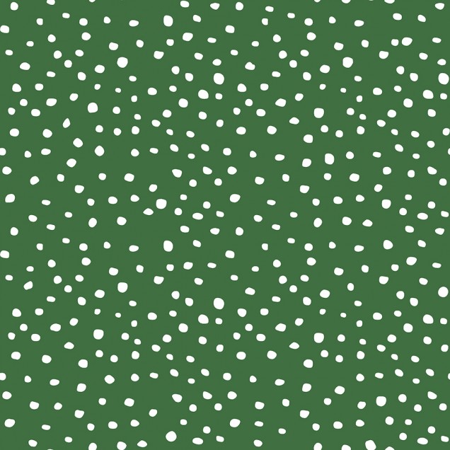 Tapet Rebel Dot, Basil cu model de puncte albe pe un fundal verde închis