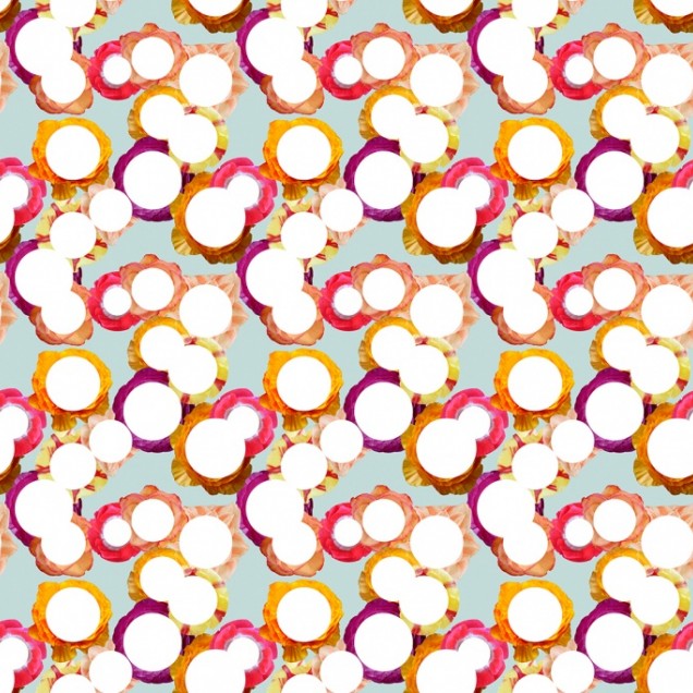 Wallpaper cu flori si cercuri albe