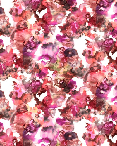 Tapet floral rosu cu design elegant
