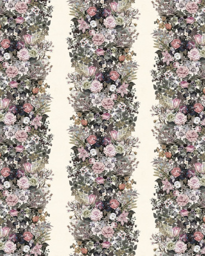 Tapet floral vintage cu flori delicate aranjate in buchete luxuriante.