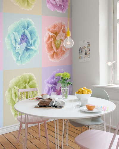 Tapet 3D cu flori mari, Poppy Art