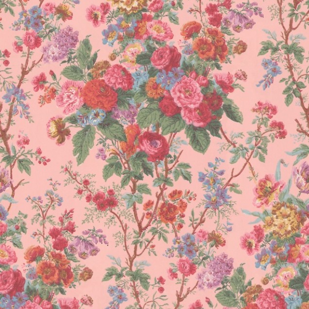 Tapet floral roz cu flori delicate, perfect pentru decorarea casei.