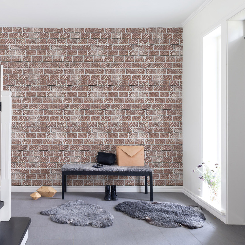 Wallpaper cu design de cărămidă, Decorated Bricks