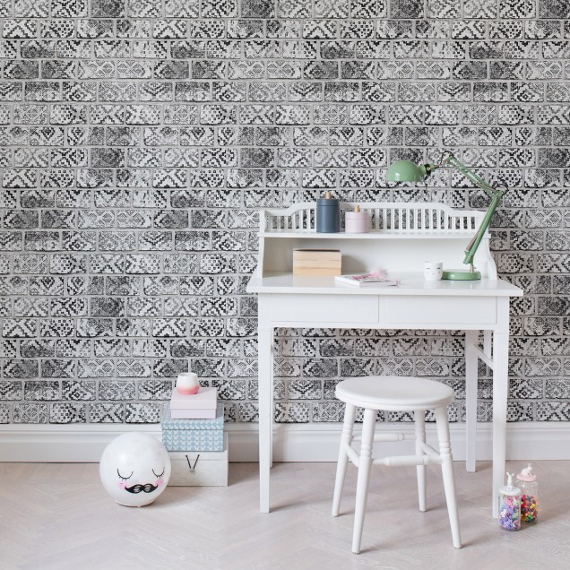 Wallpaper cu design de cărămidă, Decorated Bricks