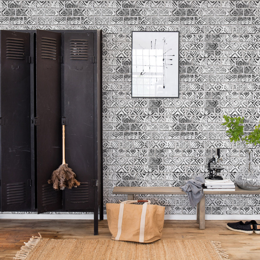 Wallpaper cu design de cărămidă, Decorated Bricks