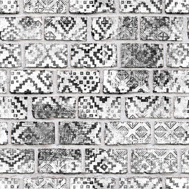 Wallpaper cu design de cărămidă, Decorated Bricks