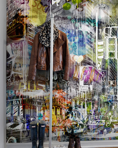Tapet 3D Cartoon City, Graffiti cu un design modern si vibrant, perfect pentru decorarea unei camere