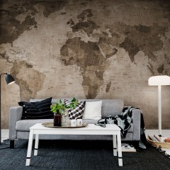 Fototapet World Map, Brown, personalizat, Rebel Walls