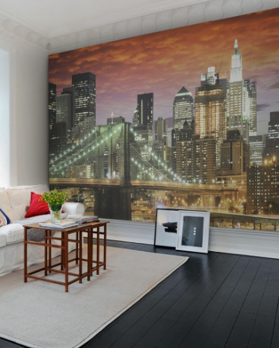 Tapet 3D cu imaginea Podului Brooklyn, New York City