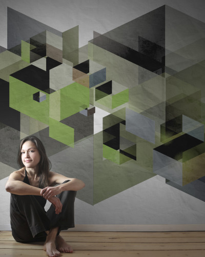 Tapet 3D Fractal Verde