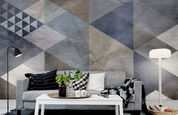 Fototapet Quadrangle, Blue, personalizat, Rebel Walls
