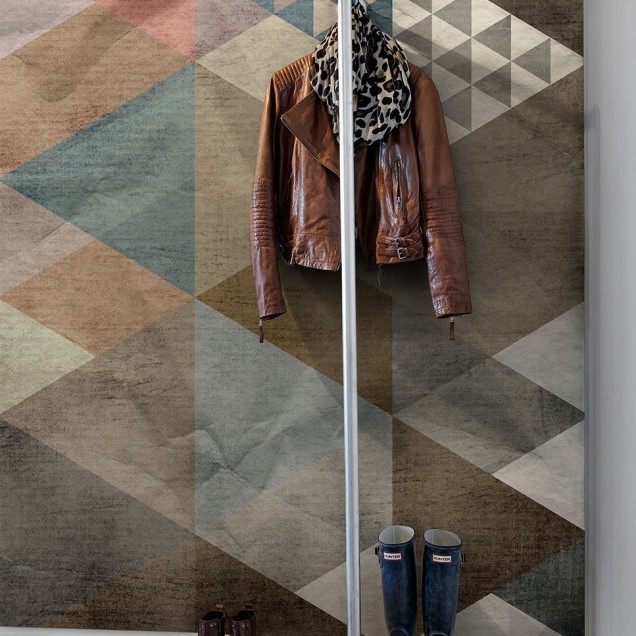 Tapet geometric modern cu nuanțe neutre