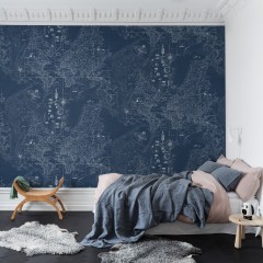 Fototapet Rebel Walls RBW-R13862. Conține culorile: Albastru, Albastru Safir, Albastru, Albastru Porumbel, Gri, Gri Fereastră, Alb, Alb Trafic