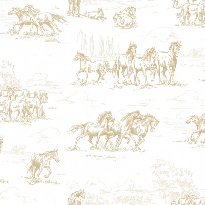 Fototapet Horse Herd, Gold, personalizat, Rebel Walls, Fototapet pentru copii 