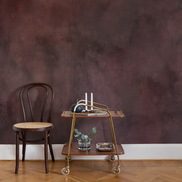 Tapet cu aspect de beton in maro inchis - Color Clouds, Maroon