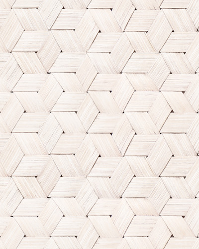 Tapet Birch Bark Braids White repetitiv cu un model geometric din scoarță de mesteacăn