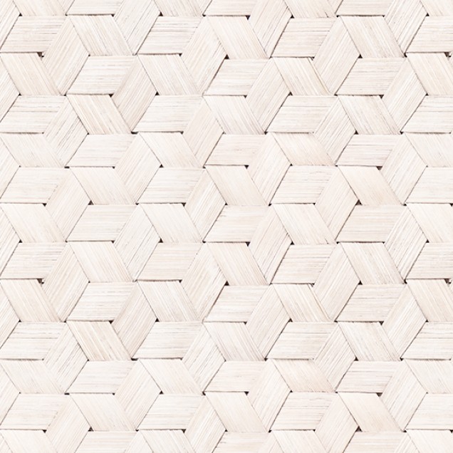 Tapet Birch Bark Braids White repetitiv cu un model geometric din scoarță de mesteacăn