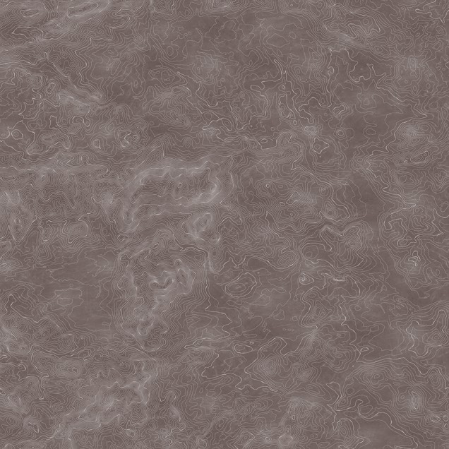 Tapet cu design modern Elevation Lines, cu linii curbe subtile pe un fundal maro