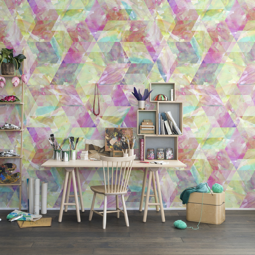 Tapet Sassy Zigzag, repetitiv, cu design geometric modern, în nuanțe pastelate
