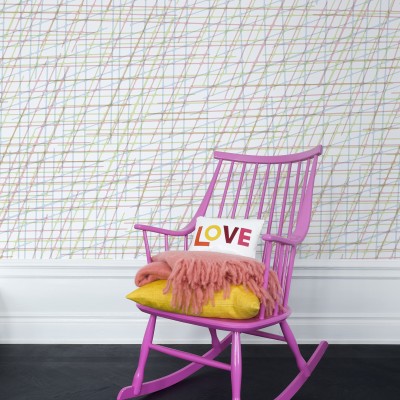 Tapet Note Sheets, repetitiv, cu design geometric si modern, in culori pastelate