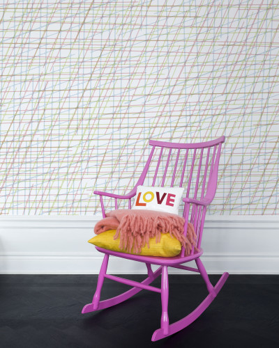 Tapet Note Sheets, repetitiv, cu design geometric si modern, in culori pastelate