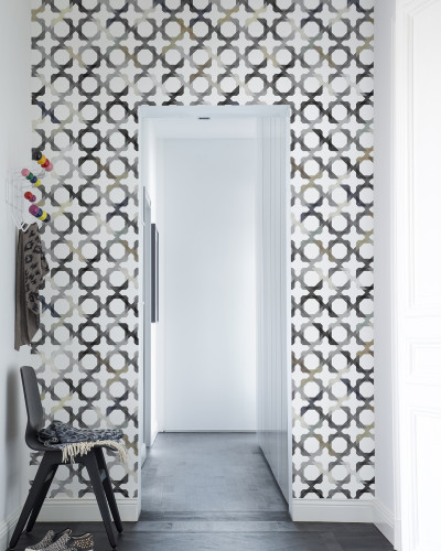 Tapet cu model geometric gri, cu forme repetitive