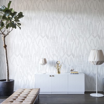 Tapet cu design modern, Pulse of Passion, Alb, Repetitiv