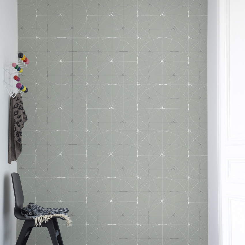 Perfect Fit, Verde Mint, Repetitiv, tapet cu un design geometric minimalist
