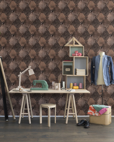 Tapet 3D Leather Rhombs - Vintage