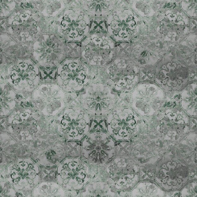 Tapet Qatar Sage, cu design floral vintage, în nuanțe de verde, în dormitor