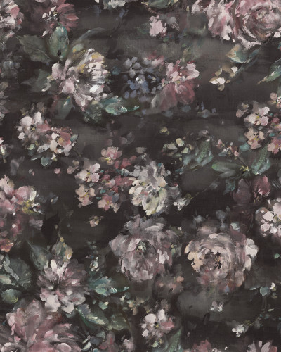 Tapet cu model floral luxuriant, pictat în nuanțe de vis, cu textură catifelată.