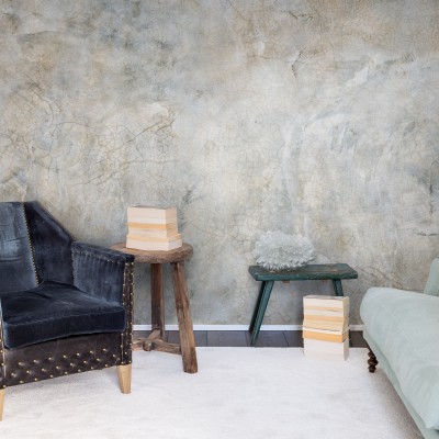 Tapet cu aspect de beton brut Fossil Stone