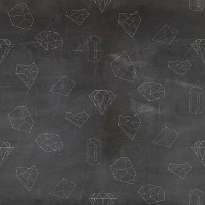 Tapet geometric cu fundal negru si accente albe pe baza de creta
