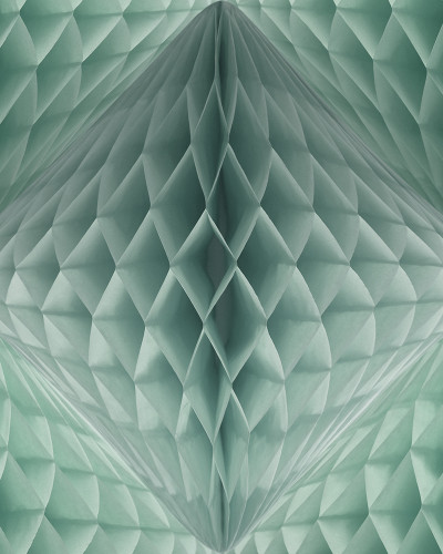 Tapet 3D Pom Pom Mint cu model geometric modern în nuanțe de verde mentă