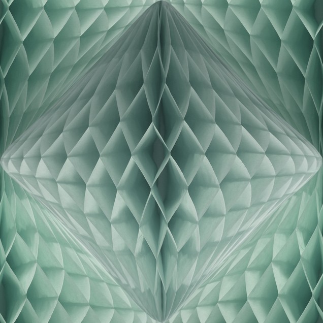 Tapet 3D Pom Pom Mint cu model geometric modern în nuanțe de verde mentă