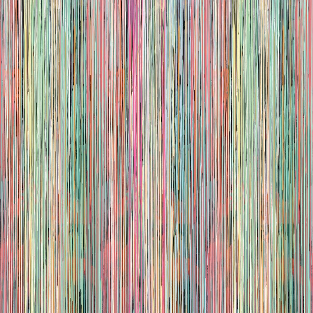 Hârtie de perete cu dungi colorate într-un living modern