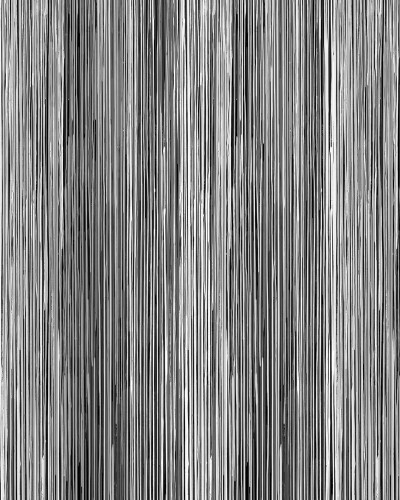 Tapet Colour Stream Black cu dungi subțiri, negre și albe, decorat cu o bancă și o geantă