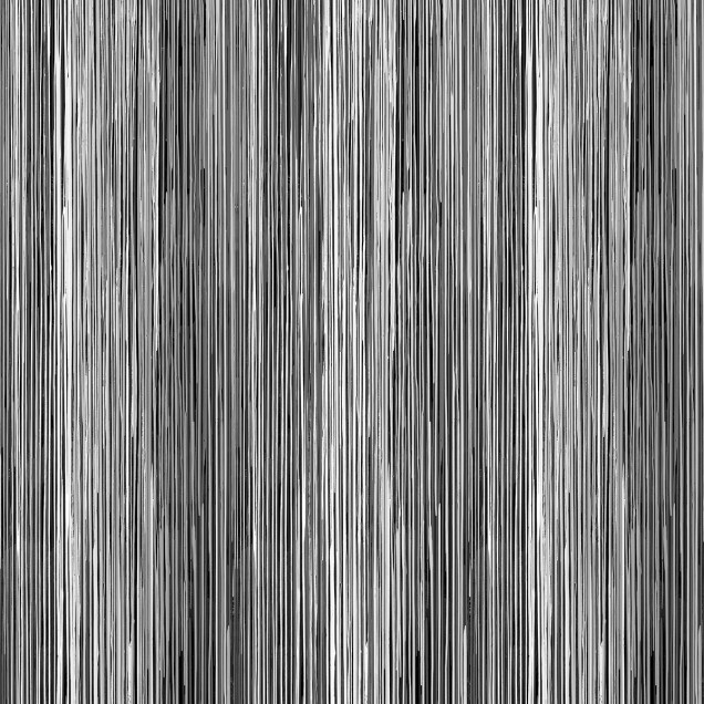 Tapet Colour Stream Black cu dungi subțiri, negre și albe, decorat cu o bancă și o geantă