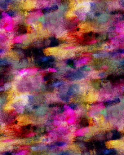 Wallpaper cu design abstract, în nuanțe de violet, roz și galben, cu textură picturală.