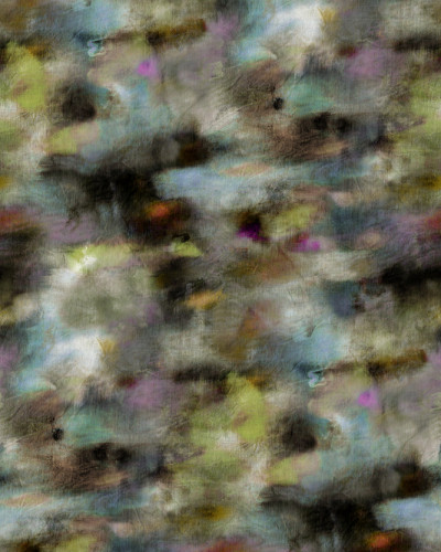Tapet abstract cu un design inspirat de graffiti, în tonuri de gri, verde și albastru.
