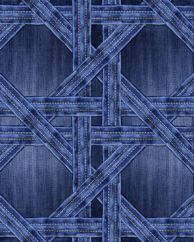 Tapet cu aspect de denim, cu un model subtil de impletituri