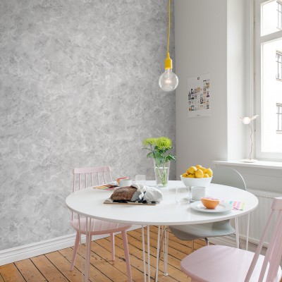 Tapet cu design modern de marmură, în decorul unei camere de mâncare