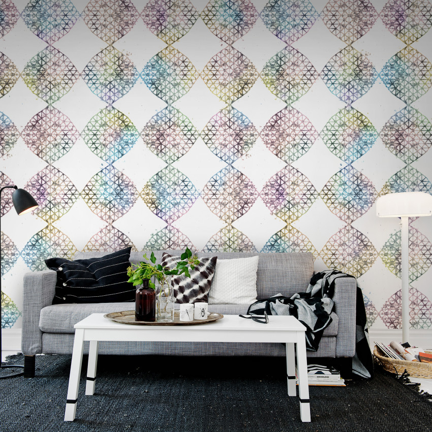 Tapet X-Ray, Color cu design abstract modern, linii geometrice fine si nuante delicate de culoare.