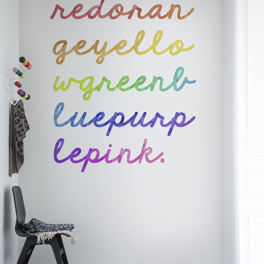 Tapet cu design modern și culori vibrante, de la roșu la roz.