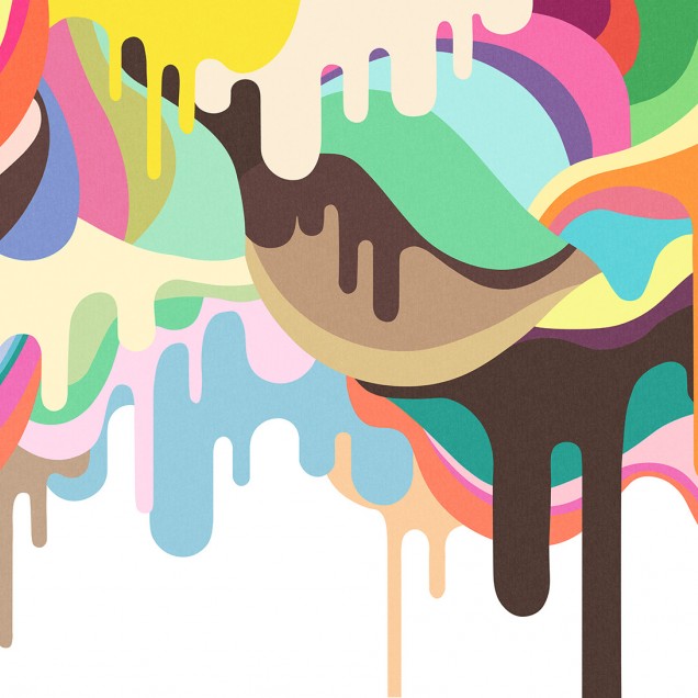 Tapet abstract cu culori vibrante, cu design inspirat de picturile de pe pereți