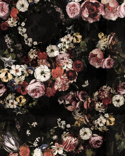 Tapet floral 3D cu flori delicate și un design bogat.